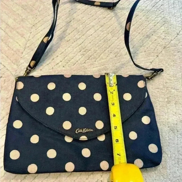 cath kidston Crossbody Blue And Cream Polk A Dot Print Flap Over Style - Picture 3 of 7